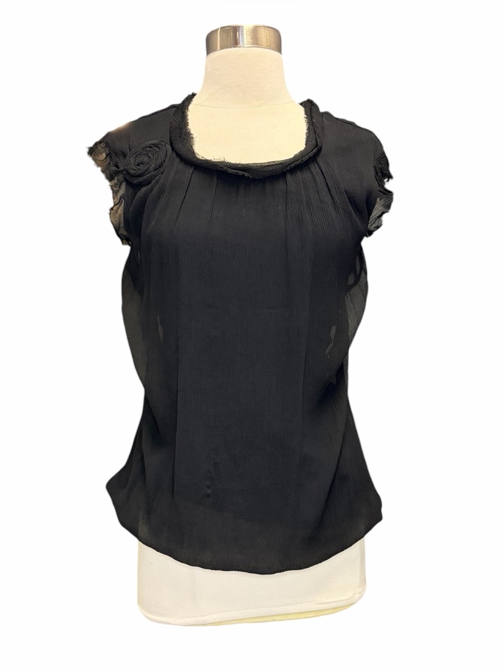 Lanvin Silk Plisse Dolman Top